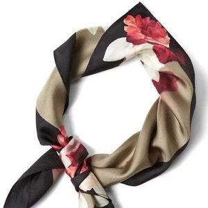 Banana Republic Lucia Floral Square 100% Silk Scarf, 19.5 x 19.5 inches